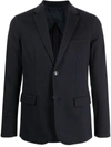 Emporio Armani Tailored Single-breasted Jacket Dart Detailing In Blau