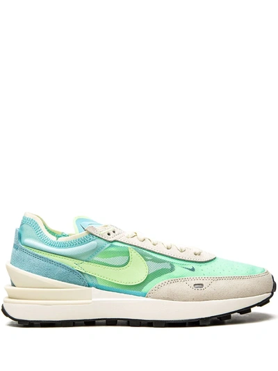 Nike Waffle One "bleached Aqua/lime" Sneakers In Blau