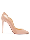 Christian Louboutin Hot Chick 100 Scalloped Patent-leather Pumps In Blush