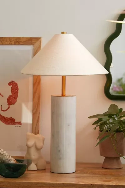 Urban Outfitters Adelaide Marble Table Lamp In Gold