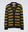 MARNI STRIPED MOHAIR-BLEND CARDIGAN,P00604055