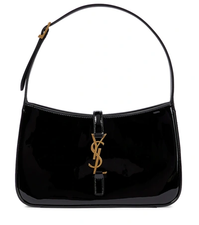 Saint Laurent Le 5 À 7 Patent Leather Shoulder Bag In Ner0