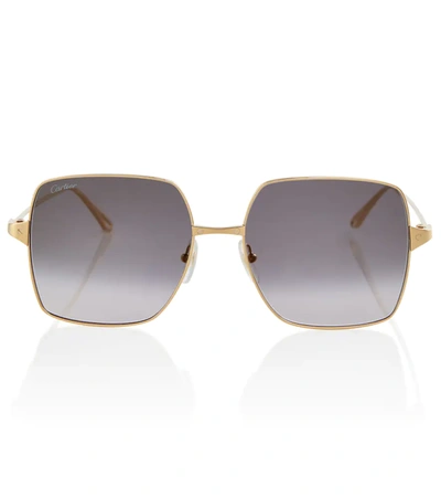 Cartier Metal Sunglasses In Gold-gold-grey