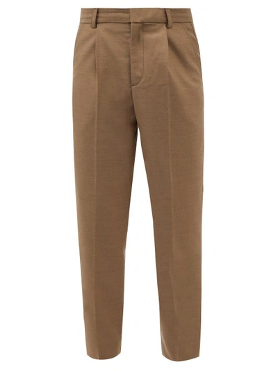 Another Aspect Pleated Tailored Trousers In Khaki