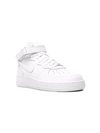 Nike Air Force 1 Mid "triple White" Sneakers In White