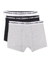 Karl Lagerfeld Three-pack Organic-cotton Boxer Briefs In 灰色