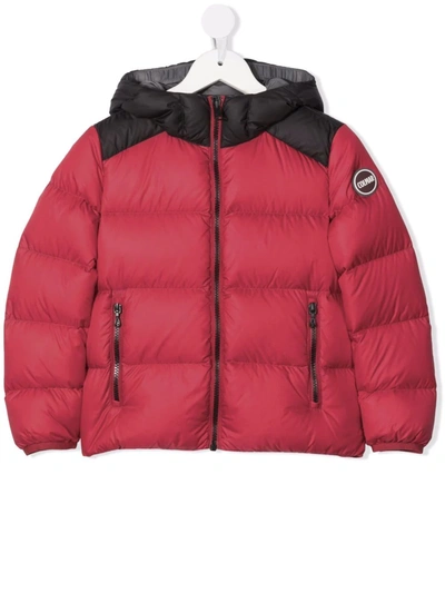 Colmar Kids' Hooded Zip-up Padded Jacket In 红色