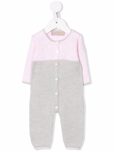 La Stupenderia Babies' Cashmere Colour-block Body In 粉色