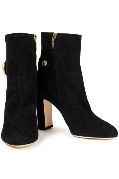Dolce & Gabbana Suede Ankle Boots In Black