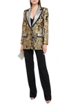 Dolce & Gabbana Jacquard Jacket With Contrasting Lapels In Black