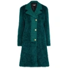 BOUTIQUE MOSCHINO TEAL FAUX FUR COAT,4138225