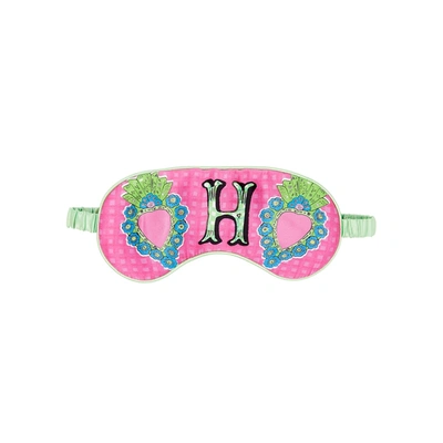 Jessica Russell Flint H Is For Hearts Silk Eye Mask In Pink