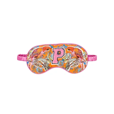 Jessica Russell Flint P Is For Parrot Silk Eye Mask In Pink