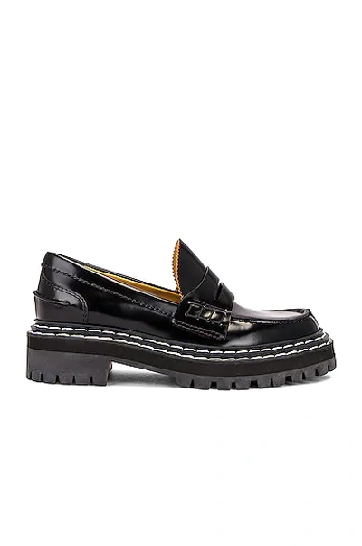 Proenza Schouler Lug-sole Chunky Leather Loafers In Black