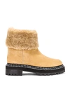 Proenza Schouler Shearling-trimmed Suede Ankle Boots In Beige
