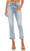 Grlfrnd Karolina High Rise Straight Crop In Blue
