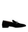 CHRISTIAN LOUBOUTIN EQUISWING VELVET MOCCASIN LOAFERS,17430581