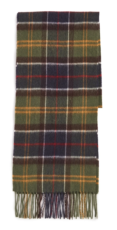 Barbour Fringed Tartan-check Scarf In Multicolour
