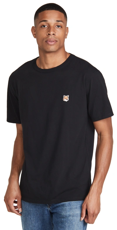 MAISON KITSUNÉ FOX HEAD PATCH CLASSIC TEE-SHIRT BLACK,MAISK31156