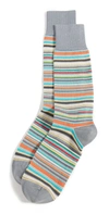 PAUL SMITH MEN'S GREY SIGNATURE STRIPE SOCKS,PSMTH32013