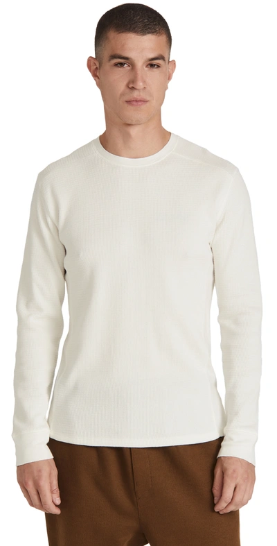 Vince Pima Cotton Blend Thermal Waffle Knit Tee In Leche