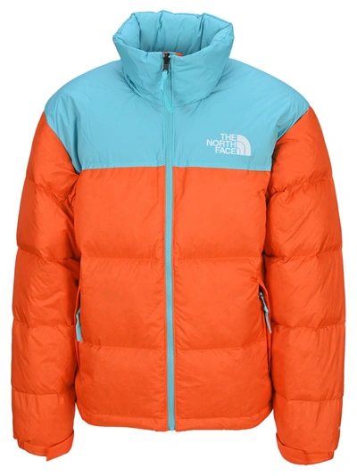 The North Face 1996 Retro Nuptse Down Jacket In Orange,light Blue