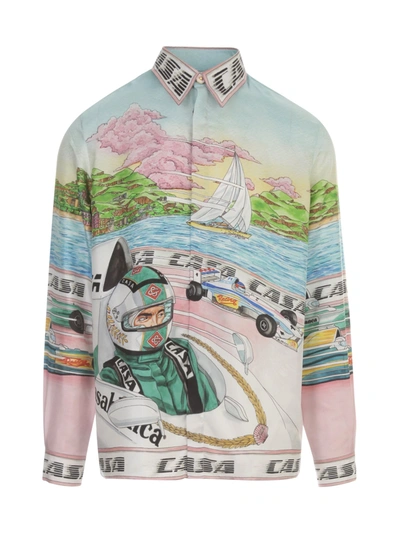 Casablanca Multicolor Silk 'the Art Of Racing' Shirt