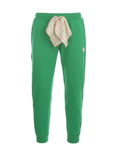 Casablanca Scarf-embellished Tapered Track Pants In Green