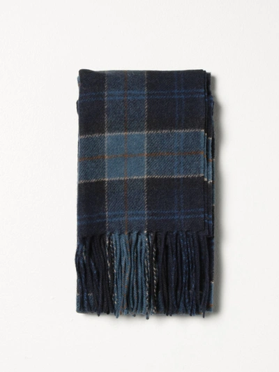 Barbour Scarf In Tartan Wool In Blue 1