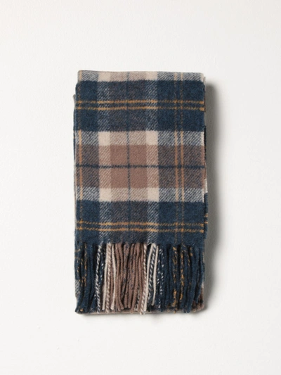 Barbour Scarf In Tartan Wool In Blue