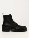 Valentino Combat Boot Vl7n City In Leather In Black