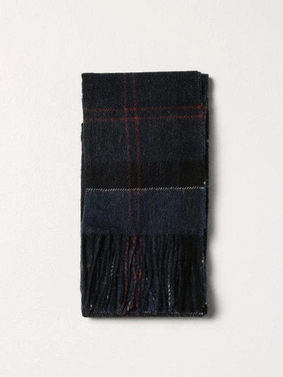 Barbour Scarf In Wool And Cashmere In Blue 1