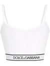 Dolce & Gabbana Logo-band Bralette In Bianco Ottico