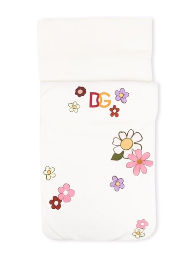 Dolce & Gabbana Floral-print Cotton Sleep Bag In Neutrals