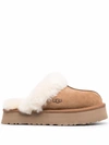 Ugg Disquette  Suede Leather Mules In Brown