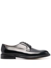Doucal's Derby Lace-ups In Dark Brown Leather In Black