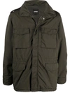 Aspesi Crinkled-finish Military Jacket In Green