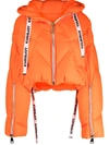 Khrisjoy Cropped Feather-down Puffer Jacket In Orange