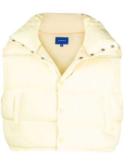 Ader Error Cropped Padded Gilet In Yellow