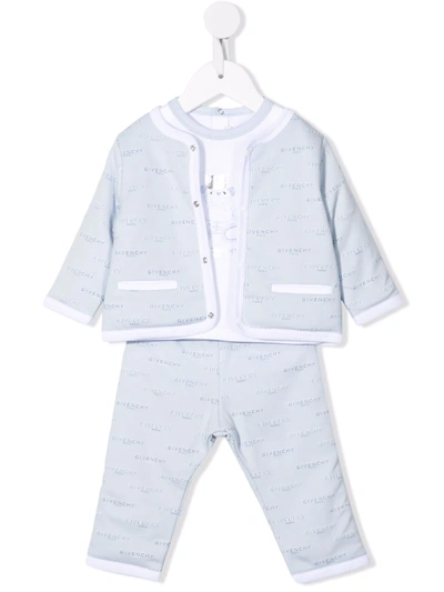Givenchy Babies' Logo印花套装 In Blue