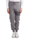Thom Browne Three-stripe Drawstring Joggers In Medium Grey