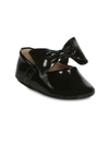 Elephantito Baby Girl's Leather Bow Ballerina Shoes In Patent Black