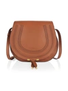 Chloé Medium Marcie Saddle Bag In Grained Leather In Tan