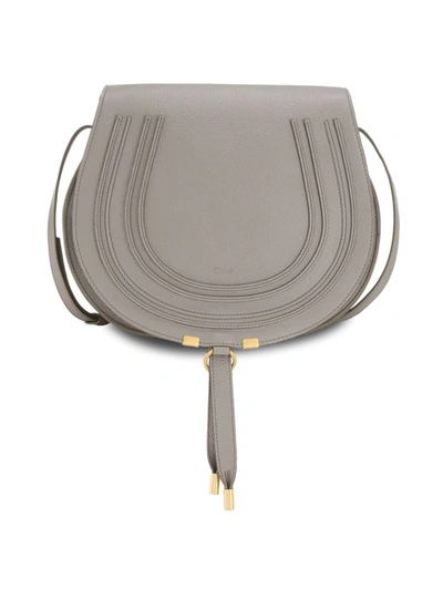 Chloé Women's Medium Marcie Leather Saddle Bag In Grey