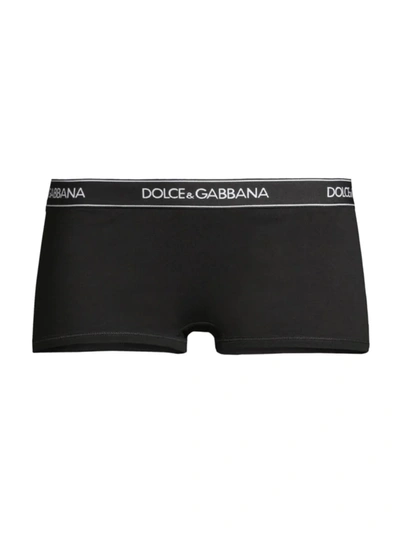 Dolce & Gabbana Logo Band Boyshorts In Nero