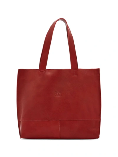 Il Bisonte Valentina Leather Tote In Red