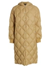Rag & Bone Rudy Oversized Quilted Recycled Shell Hooded Jacket In Pale Beige