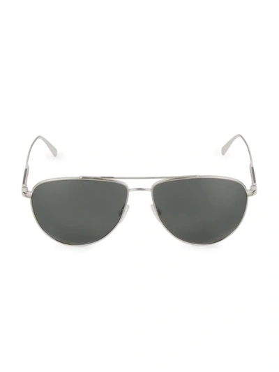 Brunello Cucinelli Disoriano 58mm Aviator Sunglasses In Silver