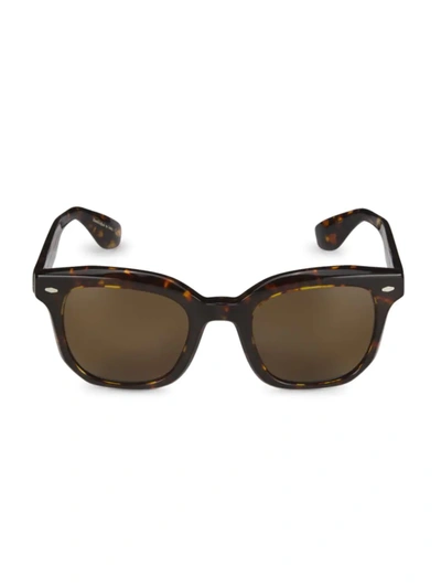 Brunello Cucinelli Filu Polarized Oval Acetate Sunglasses In Brown Tortoise