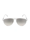 Brunello Cucinelli Disoriano 58mm Pilot Sunglasses In Silver